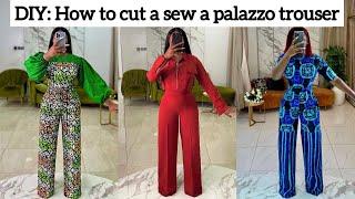 DIY: How to cut and sew a palazzo trouser || Beginners friendly ||