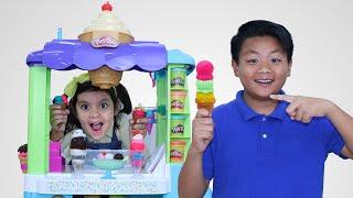 Alex and Ellie Pretend Play with Play Doh Ultimate Ice Cream Truck Playset