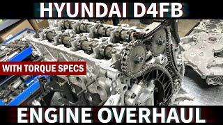 HYUNDAI ACCENT D4FB ENGINE REBUILD | OVERHAUL | RESTORATION | TORQUE SPECS