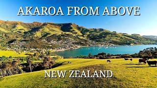 Akaroa New Zealand | AKAROA FROM ABOVE | Fly over farm cottages, historic homes and gardens