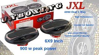 JXL| 6990 |Oval| 3 Way| High Performance| Coaxial Car Speaker| Woofer| 6X9 Inch |900W Pair (Black)