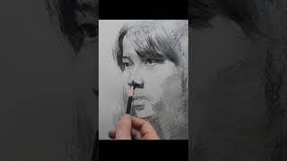 Girl portrait charcoal pencils #drawing #pencildrawing #art