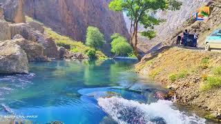 Relaxing Jazz Music Waterfall in the Mountains Panjakent 1 Lake of Tajikistan | Go Natural