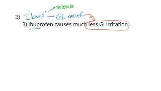 Mnemonic: Ibuprofen Causes Less Gastrointestinal Irritation | NBDE Pharmacology Mnemonics