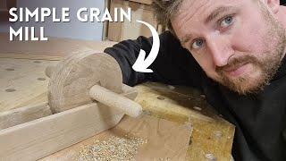 Make This Simple Hand Grain Mill! 15th Century Grain Mill Made From Wood.
