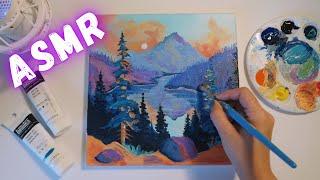 Relaxing Painting ASMR | Colorful Mountainscape