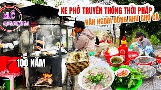 Xe phở gia truyền thời Pháp và khu chợ bên cánh đồng quê lộng gió