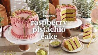 Raspberry Pistachio Cake  making & decorating my vintage birthday cake