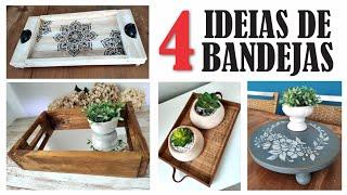 DIY | 4 IDEIAS DE BANDEJAS BARATAS PARA DECORAR SUA CASA