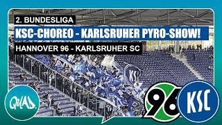 KSC-Fans Choreo & Pyro in Hannover | Hannover 96 vs. Karlsruher SC | 30.10.2022