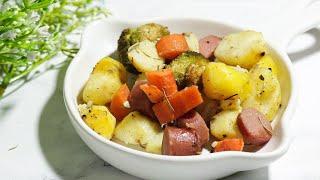 Roasted garlic veggies with Sausage | EASY DINNER RECIPES