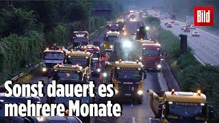 Baustelle auf der A2: Ganze Arbeit in 96 Stunden erledigt