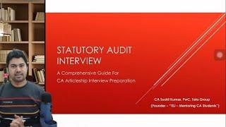 How To Prepare For Statutory Audit Interview | Interview Question | CA Articleship | CA Sushil Kumar