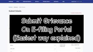 How To Submit Grievance On Income Tax Portal || E-filing Portal || CPC-ITR