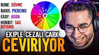 Eray - Ekiple Cezalı Çark Çeviriyor (12+12 Saat Yayın, Saç Boyama, Ağda, Dövme...)