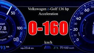 Volkswagen e-Golf 136 hp Acceleration & Sound 0-100km/h and 0-160 km/h #vw #acceleration #topspeed