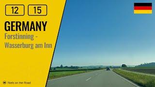 Driving in Germany: Bundesstraße B12 & B15 from Forstinning to Wasserburg am Inn