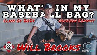 What's In My Baseball Bag? FT. Davidson College Commit Will Brooks a Catcher In The Class Of 2024