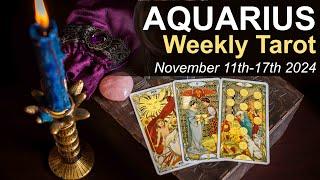 AQUARIUS WEEKLY TAROT READING "JUST WAIT: A SITUATION WILL RESOLVE ITSELF" November 11th - 17th 2024