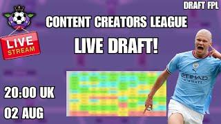 FIRST DRAFT OF THE SEASON! Live FPL Draft - Content Creators League