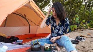 #2 solo camping in exotic beach/drinking fresh coconut - Pantai Selok Malang Selatan