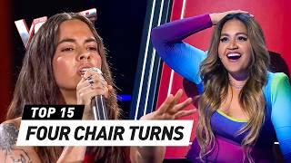Jaw-Dropping 4-CHAIR-TURN Blind Auditions on The Voice