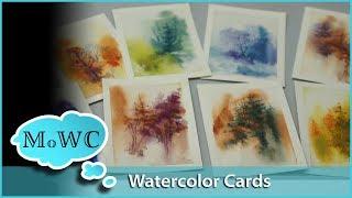 Painting Watercolor Greeting Cards and Trading Cards