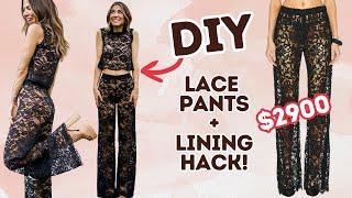 Designer Dupe! LACE PANTS + Genius Lining HACK!!  DIY w/ Orly Shani