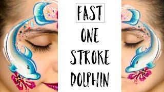 Dolphin ONE STROKE Face Paint Tutorial