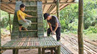 Poor girl, completed by Uncle Quoc, the staircase, made from bamboo