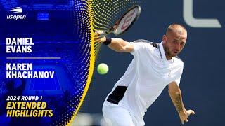 Daniel Evans vs. Karen Khachanov Extended Highlights | 2024 US Open Round 1