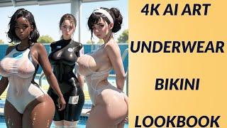 4K AI DAILY ( 1 GIRL  UNDERWEAR IN THE Swimming pool ) LOOKBOOK AMAZING | The Cute Girl Style video