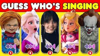 Guess Who's SINGING? Who Sings Better? Wednesday, Elsa, Peach, Pennywise, Chucky