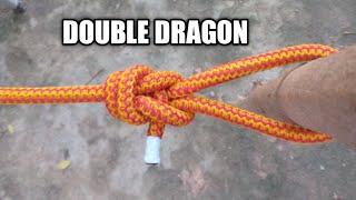 How to tie a double dragon loop knot around the object|#how