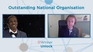 Unlock wins 'outstanding national organisation' at the CJA Awards 2020