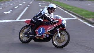 Walter Villa's 1976 Aermacchi Harley Davidson 350cc - Action & engine sound