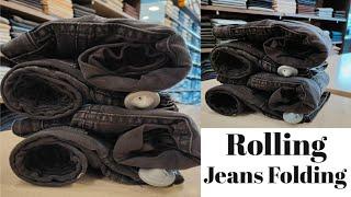 How to fold jeans for showroom | jeans folding tips and tricks | organization tips to save space