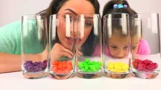 CANDY CHALLENGE Skittles Density Experiment Funny Video For Kids