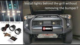 4Runner behind grill spot light install