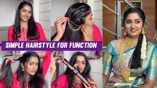 Simple and cute Hairstyle for functions / college | 4 in 1 Hairstyler at budget | Kaviya Karun