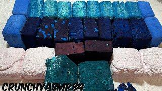 28 Blue Pasted & Dyed Blocks | Oddly Satisfying | ASMR | Sleep Aid