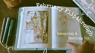 A Month of Drawing Studies | February Flip Through of Hobonichi Cousin & Sterling Ink Common Planner