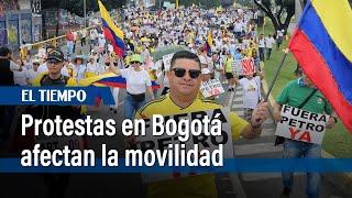 Jornada de manifestaciones en Bogotá genera caos en el centro y afectaciones en la movilidad