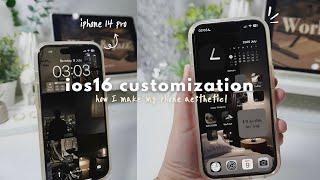 *iOS16 aesthetic customization! minimal dark theme | widgets, change icons tutorial