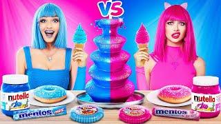 Thử Thách Đồ Ăn Màu Hồng vs Xanh | Chỉ Ăn Đồ Ăn Một Màu Suốt 24h! Mukbang Bởi RATATA