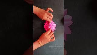 DIY EASY PAPER FLOWER #tutorial #diy #handicraft #crafty #craft #flowermaking #homedecor #papercraft