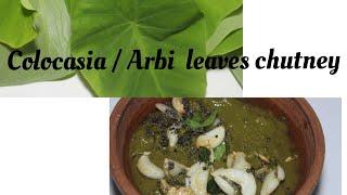 colocasia  leaf chutney | kesuvina yele chutney / gojju - Spice Labs