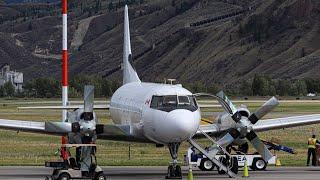 KF Aerospace Convair 580 Startup, Taxi, and Takeoff from Kamloops Airport