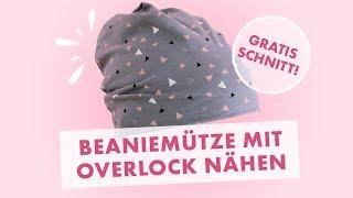 Beaniemütze aus Jerseystoff an der Overlock nähen - mit gratis Schnitt