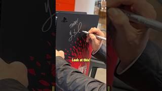 Yuri Lowenthal signs the Spider-Man PS5 console, controller, and more! #spiderman2ps5 #spiderman